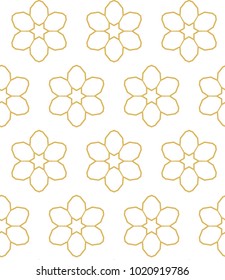 Seamless ornamental vector pattern in golden style
