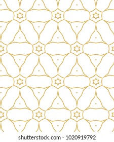 Seamless ornamental vector pattern in golden style