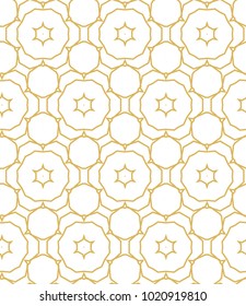 Seamless ornamental vector pattern in golden style