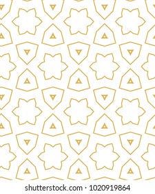 Seamless ornamental vector pattern in golden style