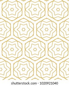 Seamless ornamental vector pattern in golden color