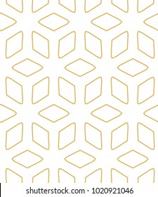 Seamless ornamental vector pattern in golden color