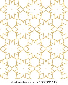 Seamless ornamental vector pattern in golden color