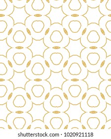 Seamless ornamental vector pattern in golden color
