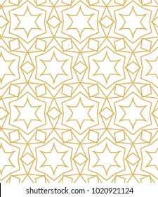 Seamless ornamental vector pattern in golden color