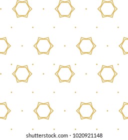 Seamless ornamental vector pattern in golden color