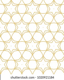 Seamless ornamental vector pattern in golden color