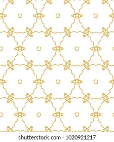 Seamless ornamental vector pattern in golden color