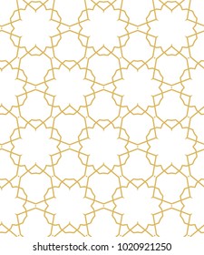 Seamless ornamental vector pattern in golden color