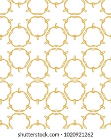 Seamless ornamental vector pattern in golden color