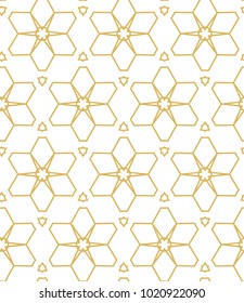 Seamless ornamental vector pattern in golden style
