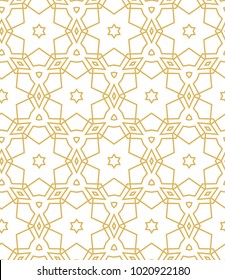 Seamless ornamental vector pattern in golden style