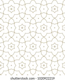 Seamless ornamental vector pattern in golden style