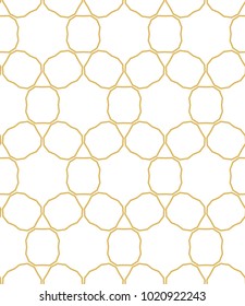 Seamless ornamental vector pattern in golden style