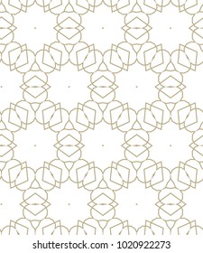 Seamless ornamental vector pattern in golden style