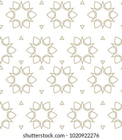 Seamless ornamental vector pattern in golden style