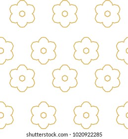 Seamless ornamental vector pattern in golden style