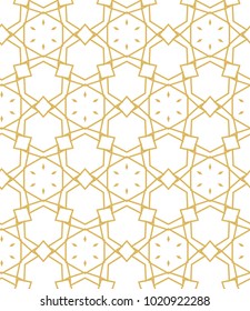 Seamless ornamental vector pattern in golden style