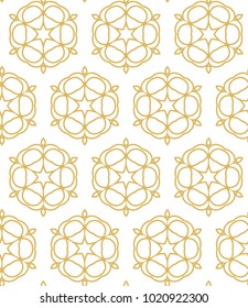 Seamless ornamental vector pattern in golden style
