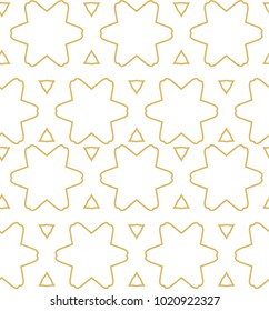Seamless ornamental vector pattern in golden style
