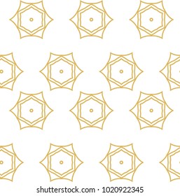 Seamless ornamental vector pattern in golden style