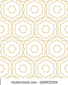 Seamless ornamental vector pattern in golden style