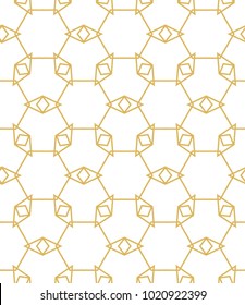 Seamless ornamental vector pattern in golden style