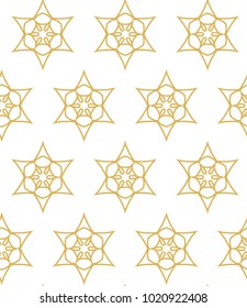 Seamless ornamental vector pattern in golden style