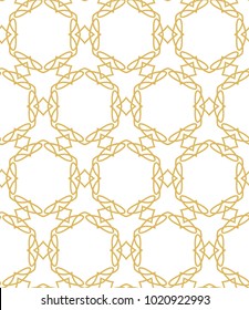 Seamless ornamental vector pattern in golden color