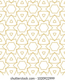 Seamless ornamental vector pattern in golden color
