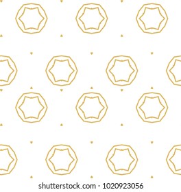 Seamless ornamental vector pattern in golden color