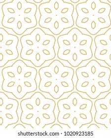 Seamless ornamental vector pattern in golden color
