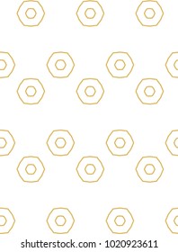 Seamless ornamental vector pattern in golden color