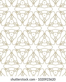 Seamless ornamental vector pattern in golden color