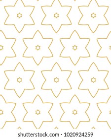 Seamless ornamental vector pattern in golden color
