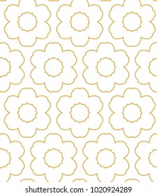 Seamless ornamental vector pattern in golden color