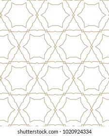 Seamless ornamental vector pattern in golden color