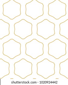 Seamless ornamental vector pattern in golden color