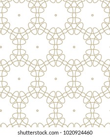 Seamless ornamental vector pattern in golden color