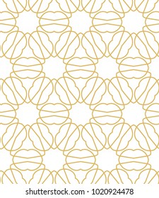 Seamless ornamental vector pattern in golden color