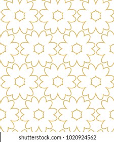 Seamless ornamental vector pattern in golden color