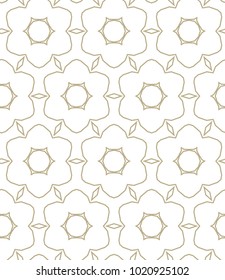 Seamless ornamental vector pattern in golden style