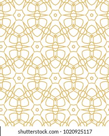 Seamless ornamental vector pattern in golden style