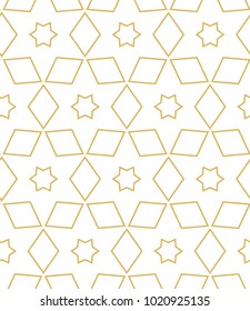 Seamless ornamental vector pattern in golden style