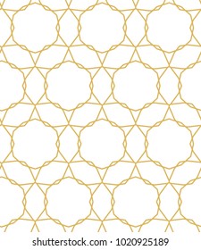 Seamless ornamental vector pattern in golden style