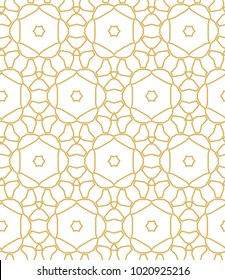 Seamless ornamental vector pattern in golden style