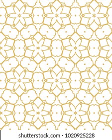 Seamless ornamental vector pattern in golden style
