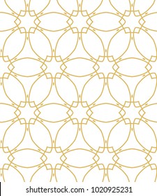 Seamless ornamental vector pattern in golden style
