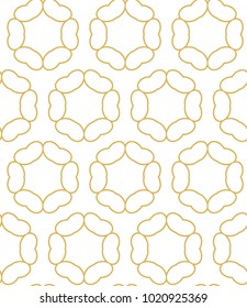 Seamless ornamental vector pattern in golden style