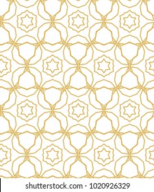 Seamless ornamental vector pattern in golden color